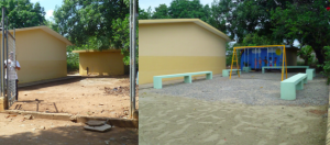 Before-After picture of the park I constructed in the local school.